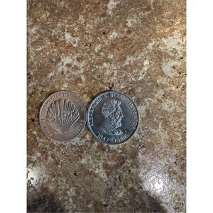 Famous Americans, coin game shell tokens, bundle of 2